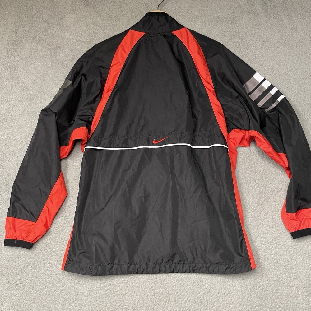 Vintage 90s Men’s Nike Windbreaker Jacket Black Red Size Large Clima Fit - Picture 8 of 8